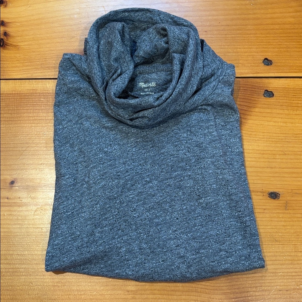 MADEWELL M Heather Mercury Whisper Cotton Turtleneck Shirt Long Sleeve - Picture 2 of 7
